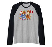 Japanese Peruvian Roots Japan Peru Flag Japanese Heritage Raglan Baseball Tee