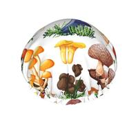 Japanese Picture Mushroom Reusable Luxury Shower Cap For Women, Double Layer Protective Elastic For Ladies Salon Spa