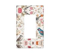 Japanese Pine & Birds Print 1 Gang Single Rocker Wall Panel Light Switch Plate Covers Wall Decor Home Decor For Kitchen Bathroom Bedroom 2.8x4.5 In