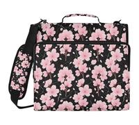 Japanese Pink Cherry Blossom 3 Ringing Office Binder Organizer with Strap Includes Zip Pocket Document Organizer Bag Suitable for Middle School