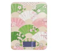 Japanese Pinkish-Green Fan bariatric Food Scale for Kitchen 11lb/0.18oz, 5kg/5g Kitchen gram Scale with 4 Unit for Meal Prep Spices Meal Prep (Batteries not Included)
