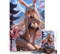 Japanese Playboy Bunny Girl 1000 Pieces Puzzles for Adults Cognitive Train Indoor Play Pattern Build (50x75cm)