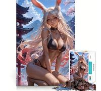 Japanese Playboy Bunny Girl 1000 Pieces Puzzles for Adults Cognitive Train Indoor Play Pattern Build (50x75cm)
