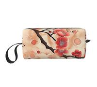 Japanese Plum Floral Printed Makeup Bag Simple Travel Cosmetic Bags Waterproof Cosmetic Case Toiletry Bag Organizer for Women Mom Girls