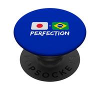 Japanese Plus Brazilian Perfection Mix Heritage Flag PopSockets Adhesive PopGrip