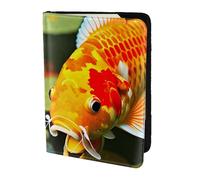 Japanese Pretty Fancy Carp Printing Passport Holder, Travel Essentials,Card And Passport Anti Theft Wallet,Sized To Fit All Standard Passports