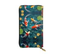 Japanese Pretty Fish Leather Wallet - Fully Printed Design, Durable Faux Leather, Metal Zipper, Multiple Card Slots And Cash Pocket, Perfect For Elegant Men Or Women, A Stylish And Personalized Gift