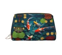 Japanese Pretty Fish Stylish Portable Cosmetic Bag with Full-Print Design â€“ Durable PVC Leather Makeup & Toiletry Organizer for Home & Travel Use