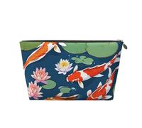 Japanese Pretty Koi Fish Leather Travel Wash Bag, A Fashionable and Practical Makeup Organizer
