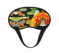Japanese Pretty Koi Fish Print Blackout Sleep Mask - Side Sleeper Eye Cover, Soft Comfort, Perfect for Travel, Meditation