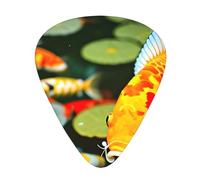 Japanese Pretty Koi Fish print Celluloid Guitar Plectrums for Acoustic Guitar Bass,Guitar Picks with Organizer Box