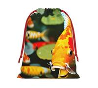 Japanese Pretty Koi Fish Print Reusable Drawstring Gift Bags For Candy Bag Birthday, Wedding Or Daily