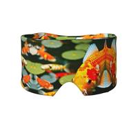 Japanese Pretty Koi Fish Print Sleep Eye and Ear Muffs Mask - Adjustable Yoga Travel Headband, Keep Warm Shading Comfortable Aid