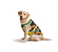 Japanese Pretty Koi Fishprint Medium Large Pets Vest Breathable Cozy Home Party Sleeveless Tank Top T-Shirt