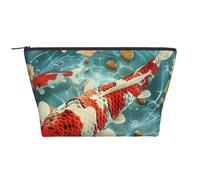 Japanese Pretty Koi Fishs Print Makeup Bag Trapezoid Travel Cosmetic Organiser Stylish Storage for Beauty & Gifts for Women Girls