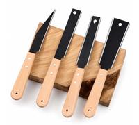 Japanese Pull Saw Set 4 Pcs, Double Edge and Flush Cut Hand Saws with Fine Tooth Carbon Steel Blades and Wooden Handle for Woodworking, DIY, Furniture Making, Carpentry, Black