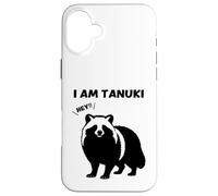 Japanese raccoon dog silhouette I AM TANUKI Funny Animal Case for iPhone 16 Plus