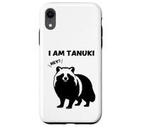 Japanese raccoon dog silhouette I AM TANUKI Funny Animal Case for iPhone XR