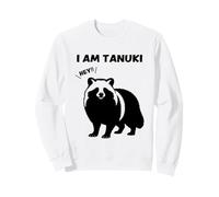 Japanese raccoon dog silhouette I AM TANUKI Funny Animal Sweatshirt