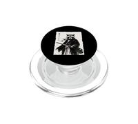 Japanese Raccoon Samurai Warrior Anime Sumi-e Ink Graphic PopSockets PopGrip for MagSafe