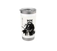 Japanese Raccoon Samurai Warrior Anime Sumi-e Ink Graphic Stainless Steel Insulated Tumbler