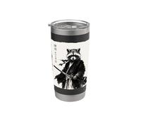 Japanese Raccoon Samurai Warrior Anime Sumi-e Ink Graphic Stainless Steel Insulated Tumbler