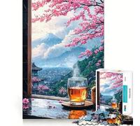 Japanese Rainy Landscape 1000 Piece Puzzle For Adults Creative Play Snug Joint Real Challenge Night Activity (38x52cm)