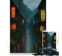 Japanese Rainy Street Jigsaw 1000 Pieces for Teenagers Brain Exercise DownTime Game Real Challenge Birthday Present (50x75cm)