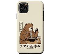 Japanese Ramen Bear Retro 70s Manga Style Slurping Soup Case for iPhone 11 Pro Max