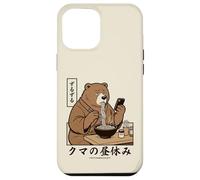 Japanese Ramen Bear Retro 70s Manga Style Slurping Soup Case for iPhone 12 Pro Max