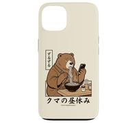 Japanese Ramen Bear Retro 70s Manga Style Slurping Soup Case for iPhone 13