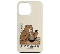 Japanese Ramen Bear Retro 70s Manga Style Slurping Soup Case for iPhone 13 Pro Max