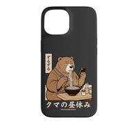 Japanese Ramen Bear Retro 70s Manga Style Slurping Soup Case for iPhone 15
