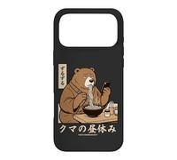 Japanese Ramen Bear Retro 70s Manga Style Slurping Soup Case for iPhone 17 Pro Max