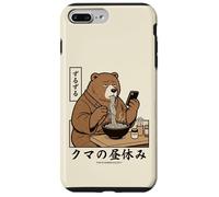 Japanese Ramen Bear Retro 70s Manga Style Slurping Soup Case for iPhone 7 Plus/8 Plus
