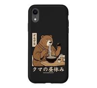Japanese Ramen Bear Retro 70s Manga Style Slurping Soup Case for iPhone XR