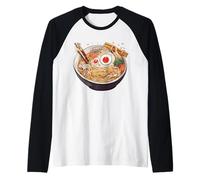 Japanese Ramen Bowl - Fun Design Noodle Bowl Raglan Baseball Tee