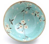 Japanese Ramen Bowl - [Light Blue Cherry Blossoms], 17cm Ceramic Noodle Bowl, Made in Japan - Perfect for Ramen, Pho, Udon - Instagram-Worthy Giftable Tableware