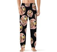 Japanese Ramen Leopard Gecko Pajama Pants for Men Print Lounge Pjs Bottom Lightweight Sleep Pants 5XL