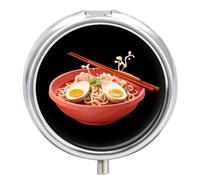 Japanese Ramen Noodles Premium Pill Box 3 Compartment Small Portable Medicine Case Pill Organizer for Pocket Purse