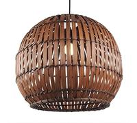 Japanese Rattan Basket Chandelier Ceiling Lamp Retro Ceiling Woven Hanging Lamp Wicker Ceiling Pendant Lighting Shade E27 Base with Adjustable Cord for Farmhouse Bedroom Living Room