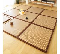 Japanese Rattan Folding Mat - 60x60 cm Non-Slip Breathable Sleeping Mat for Home, Yoga & Meditation - Lightweight, Plush & Durable