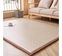Japanese Rattan Mat 3cm Thick Breathable & Non-Slip Ideal for Living Room Playtime Leisure Lunch Break Bedroom Nightstand Outdoor Camping
