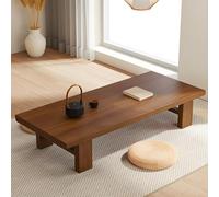 Japanese Rectangular Floor Table Low Coffee & Tea Table with Thick Legs Perfect for Sitting on the Floor Ideal for Home Bedroom & Office (Brown 100x60x38cm/39.4x24x15in)