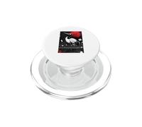 Japanese Red Crowned Crane Sumi-e Ink Art Red Sun Wildlife PopSockets PopGrip for MagSafe
