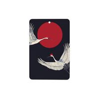 Japanese Red-Crowned Cranes Car Air Fresheners 4 Pcs Hanging Scented Cards Fragrance Scented Cards For Car Aromatherapy Tablets