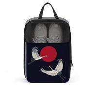 Japanese Red-Crowned Cranes Shoe Bag for Travel Daily Use Anti-dust Storage Carrier Golf Shoe Pouch