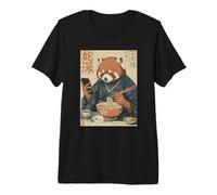 Japanese Red Panda Eating Ramen Chopsticks Scroll Phone Premium T-Shirt