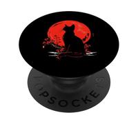 Japanese Red Sun Cat PopSockets Adhesive PopGrip