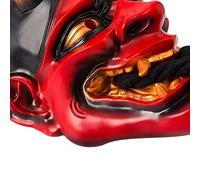 Japanese Resin Horror Face Cover for Halloween Cosplay Props, 3D Prajna Demon Stage Performance Mask for Teenagers and Adults (Resin red)